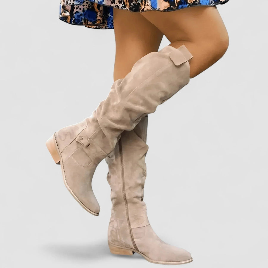 Nora | Stivali Western Alti Arricciati