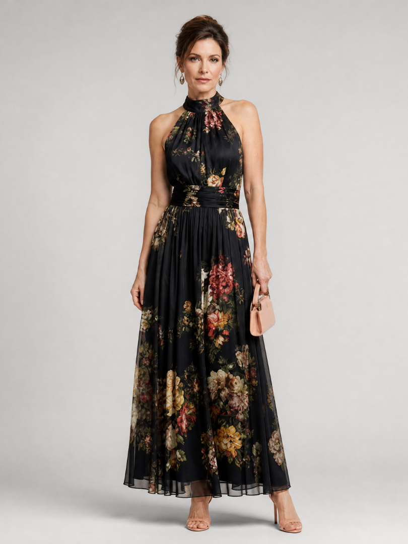 Mezzanotte | Abito midi a fiori per le occasioni speciali