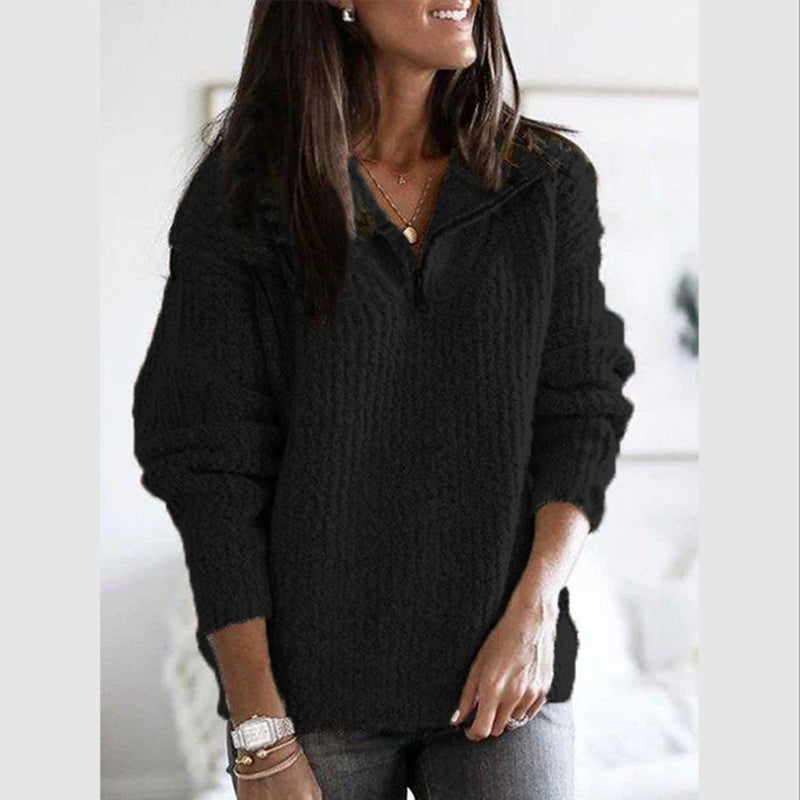 Greta | Maglione Morbido con Mezza Zip