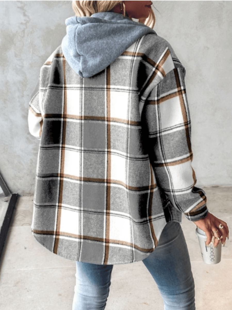 Harlow | Giacca-Camicia a Quadri con Cappuccio