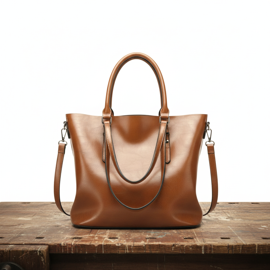 Memoria | Borsa a spalla vintage con patta e fodera curata