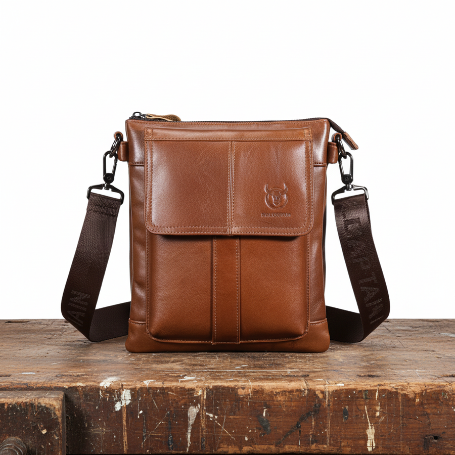 Postina | Borsa a spalla sottile con patta e scomparti