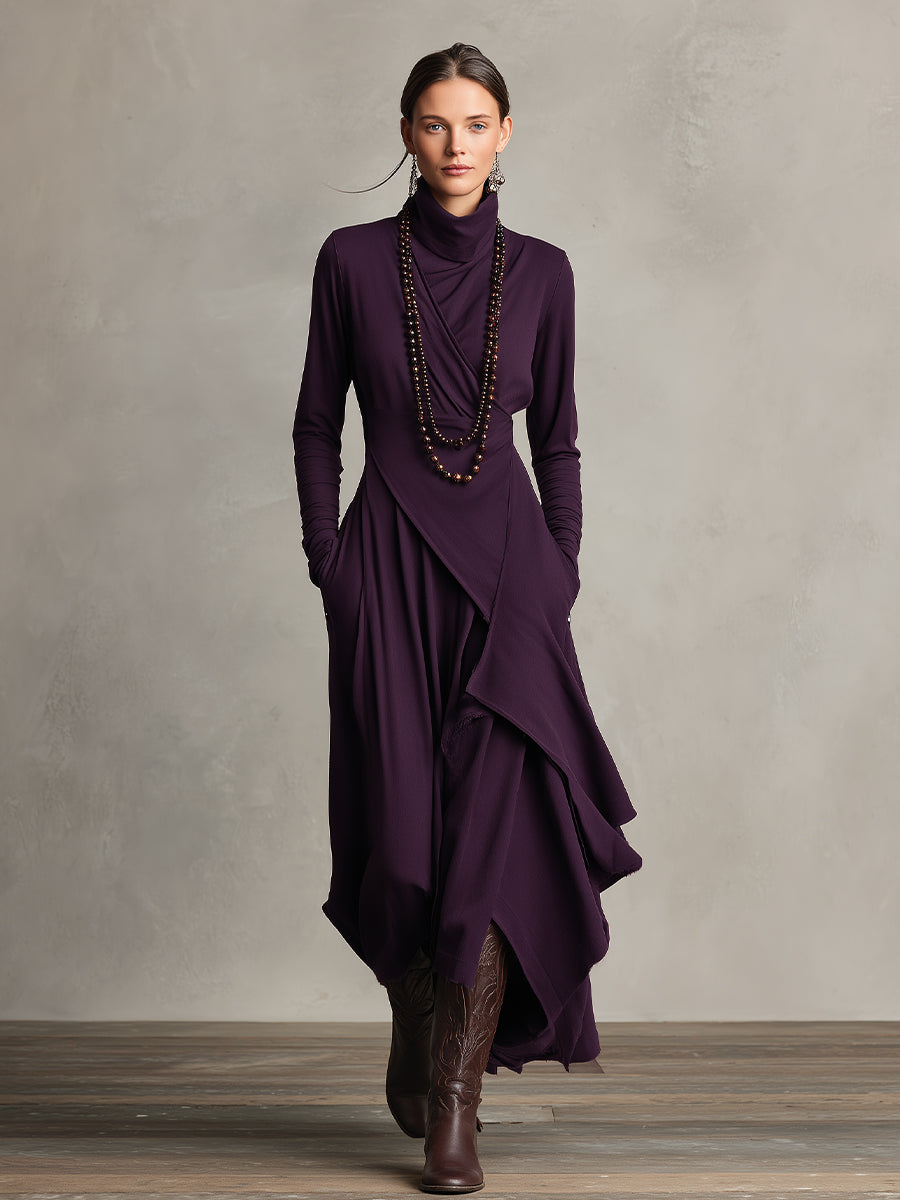 Abbraccio | Abito in maglia drappeggiato con tasche