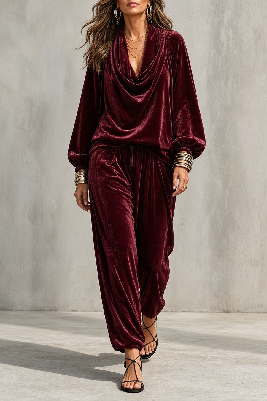 Duchessa | Completo in velluto con pantaloni che non stringe