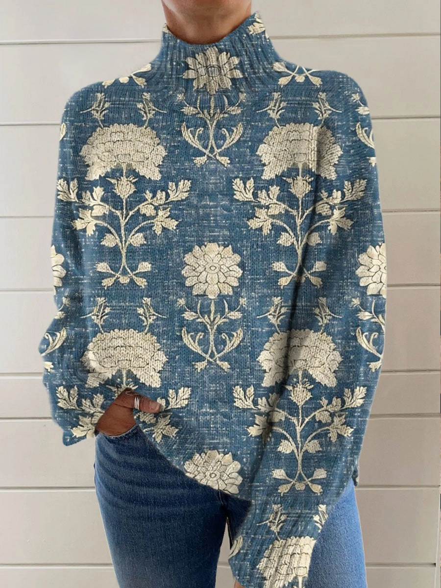 Eliza | Maglione Collo Alto a Fiori