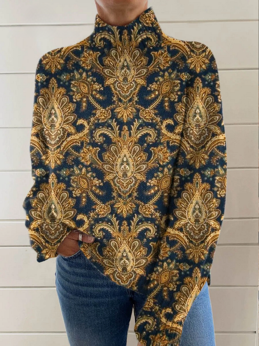 Della | Maglione Collo Alto Paisley
