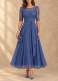 Abella | Abito Lungo in Pizzo e Chiffon