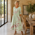 Sage | Blossom Grace Pocket Midi Dress