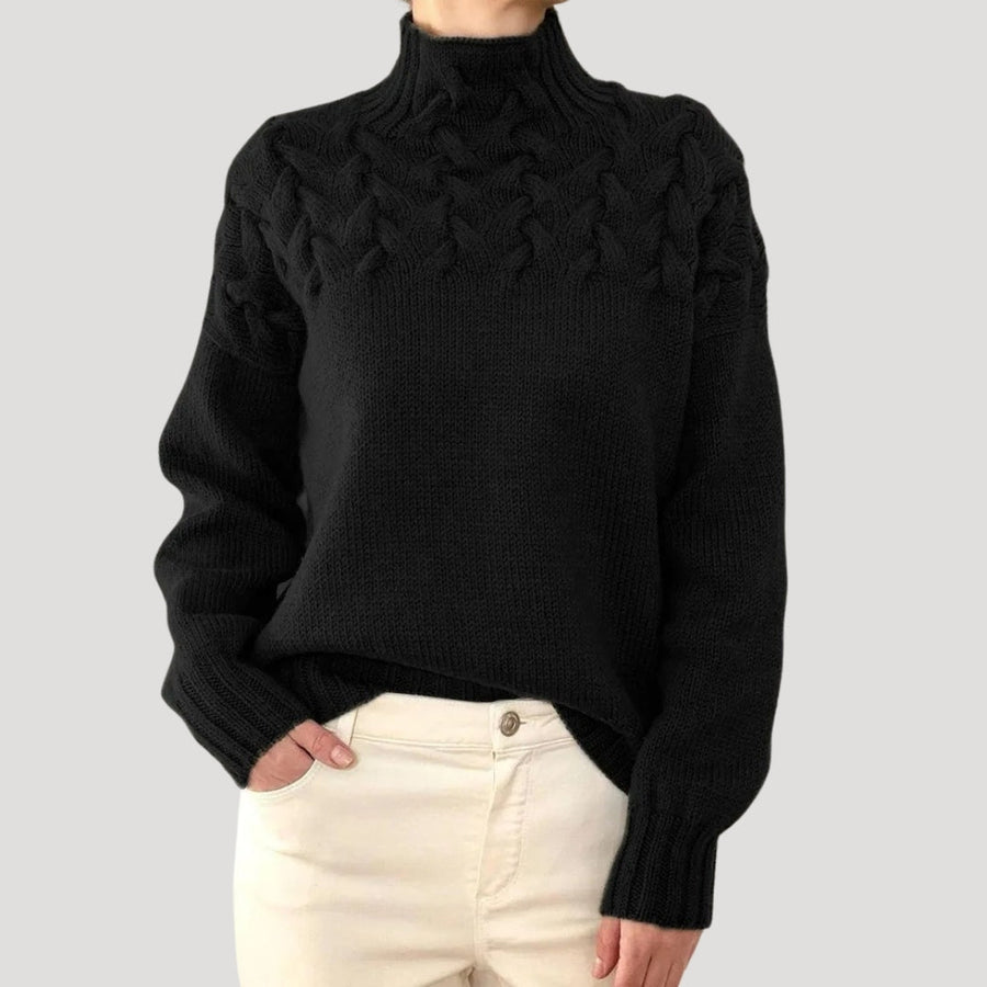 Denise | Maglione a Trecce con Collo Alto