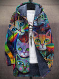 Rowland | Cardigan Artistico con Cappuccio
