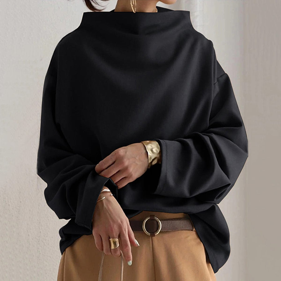Joan | Top Drappeggiato a Collo Alto