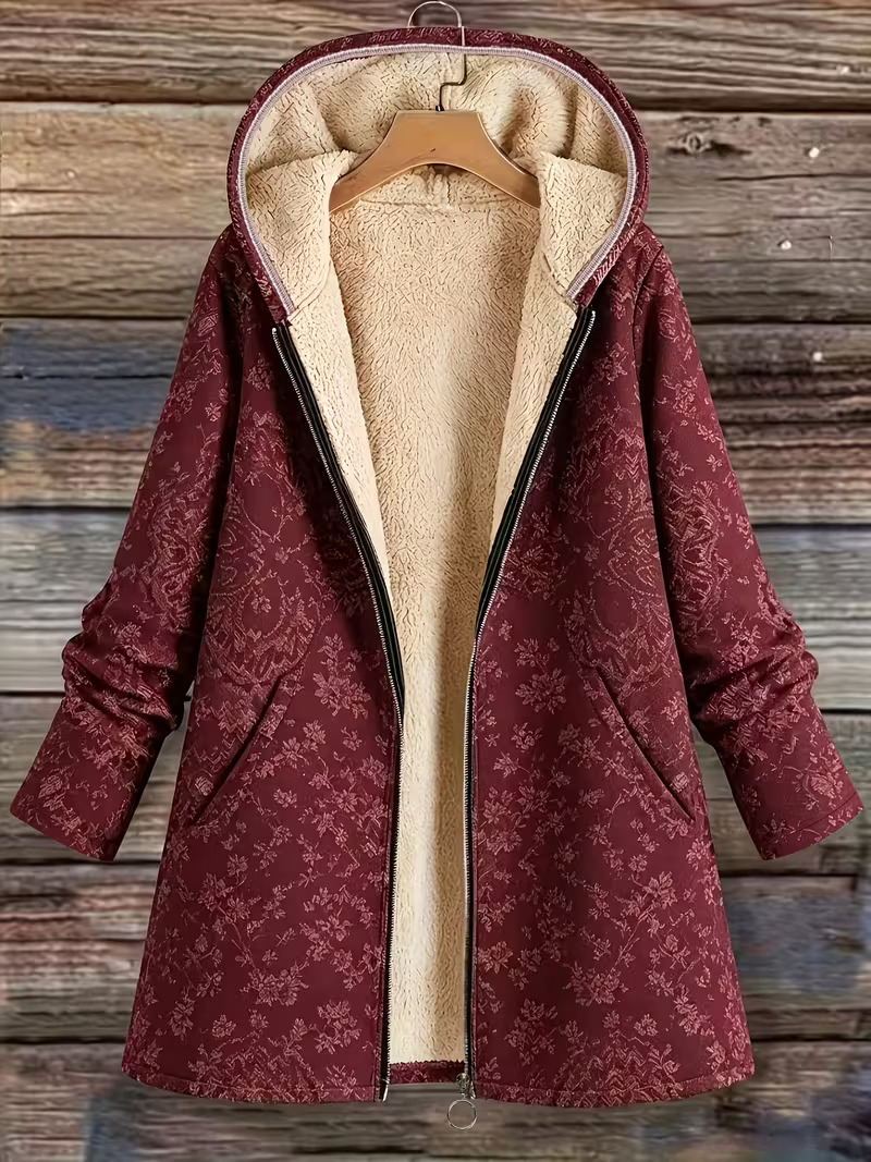 Rosmarino | Cappotto con cappuccio foderato in pile
