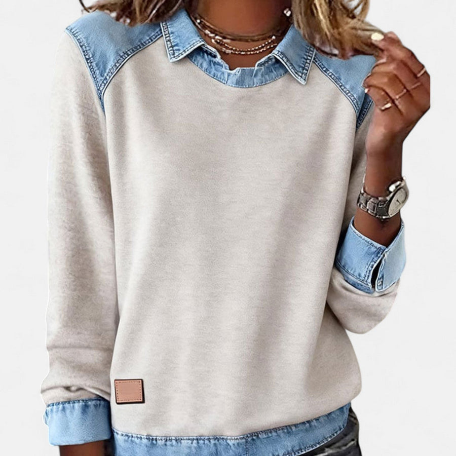 Gloria | Pullover con Inserti a Contrasto