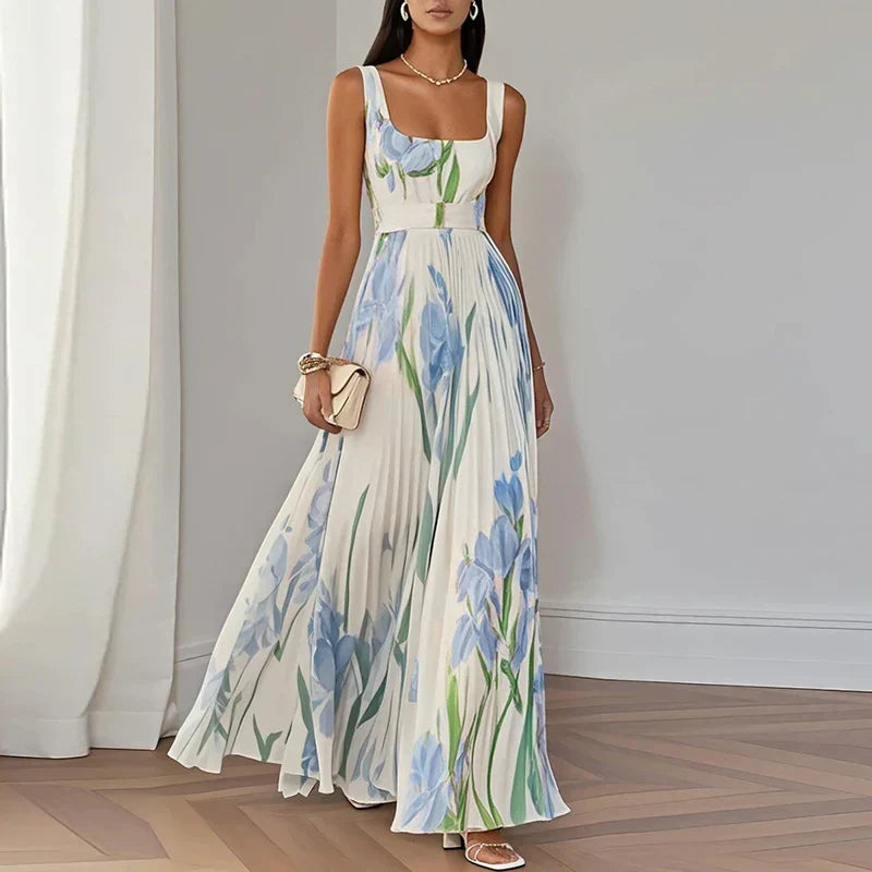 ORIAH | Vestido Maxi Floral de Corte Evasé