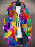 Barnaby | Giacca con Cappuccio e Zip a Stampa Gatti