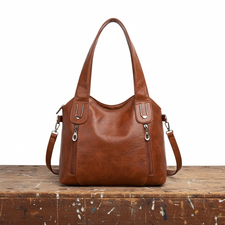 Lampo | Borsa a spalla retrò con zip davanti