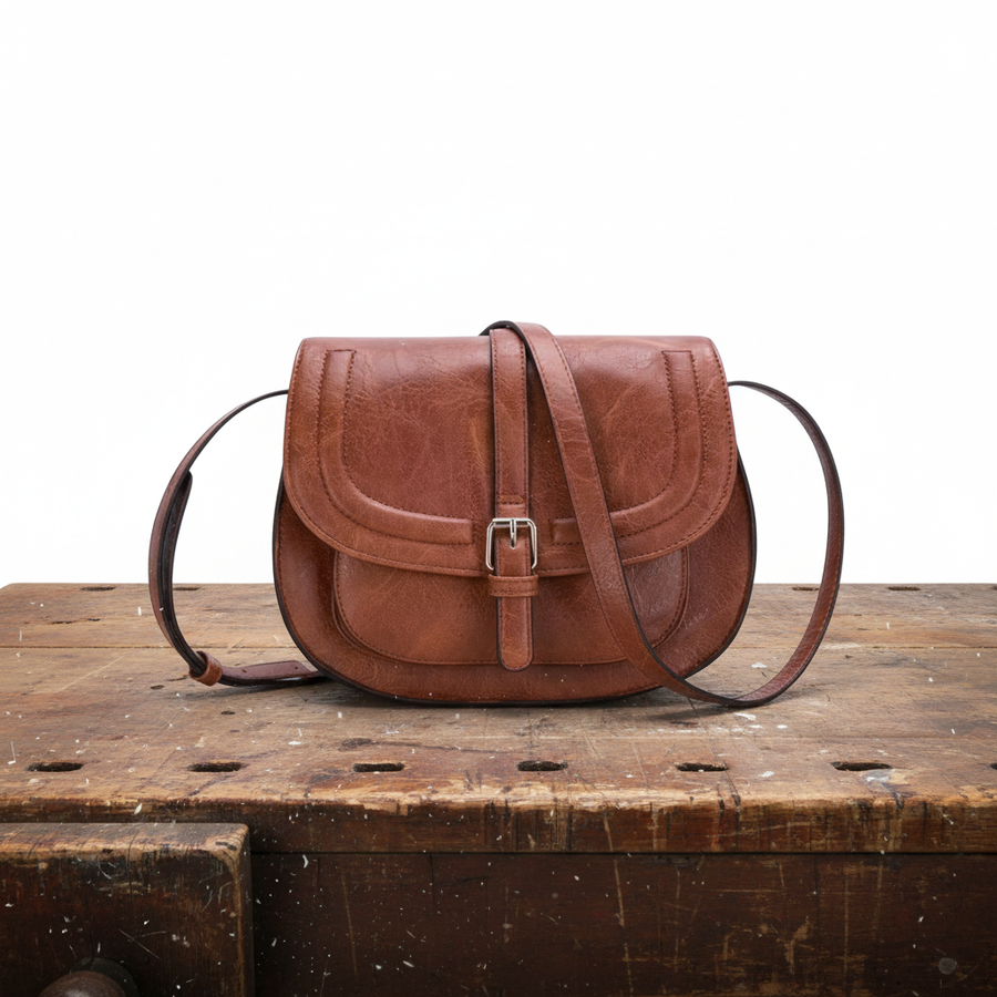 Sella | Borsa a spalla stile sella con tracolla regolabile