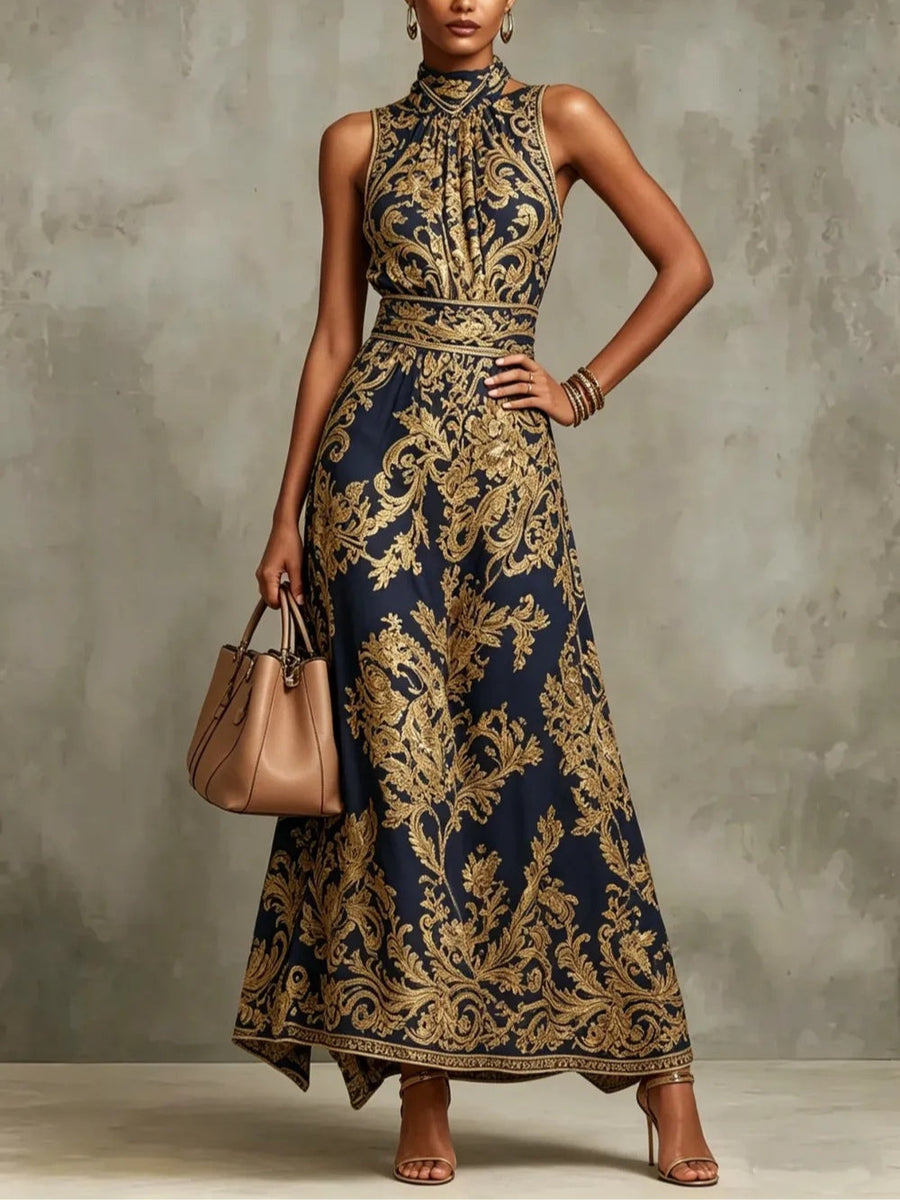 Abito Maxi Senza Maniche con Collo All&