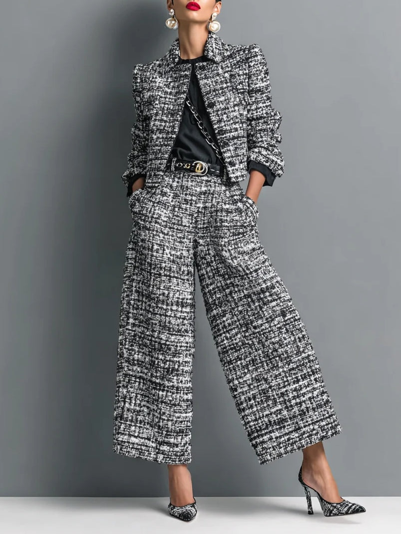 Vittoria | Completo in tweed con pantaloni che slanciano