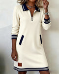 Dorellia | Abito Casual a Maniche Lunghe con Zip