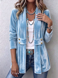 Giacca aperta vintage con revers e bottoni decorativi