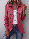 Giacca paisley vintage rosa con volant