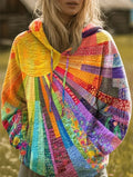 Amanda | Felpa con Cappuccio Patchwork Bohémien